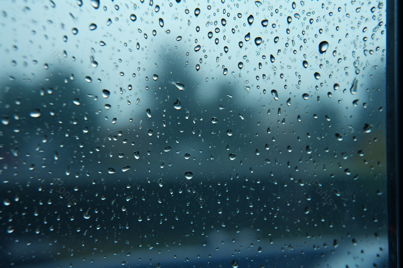玻璃上的水珠、雨天清新的空气水珠雨珠迎面扑来蓝色系背景自然风景摄影背景,高清,摄影图,摄影图片,图片大全,摄影图免费下载